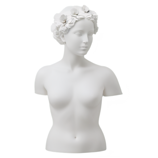 an elegant statue of a woman with flowers instead of hair - icon | sticker