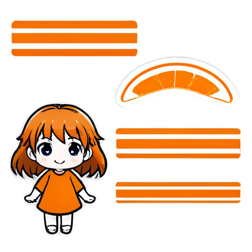 3 orange color horizontal strips - icon | sticker