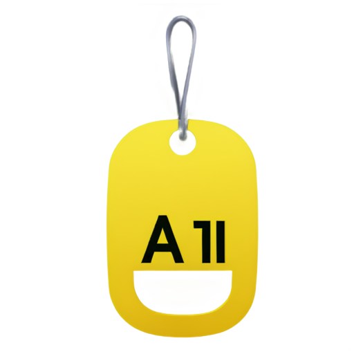 I want you to create a yellow icon that looks like it is hanging from the page, with the word “AI” in it. - icon | sticker