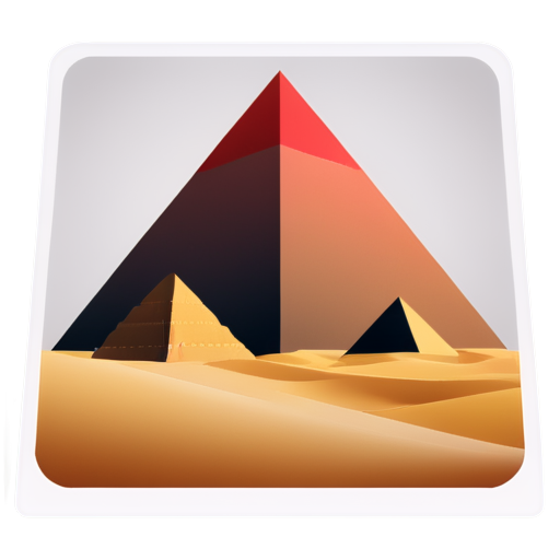 Egyptian tourism in cutout Square icon , red white black colors only, white background ,Pyramids ,pharaohs ,neon - icon | sticker