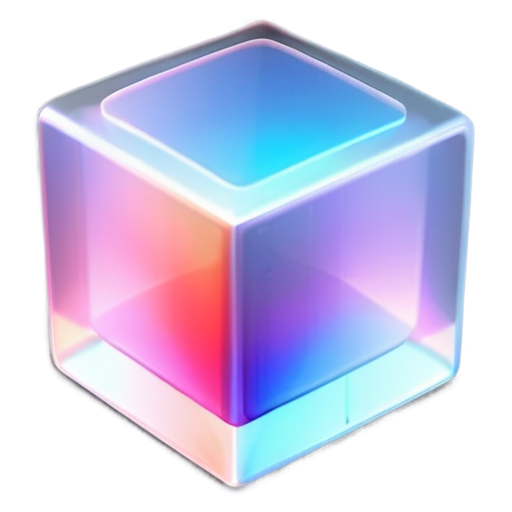 cube, R, lines, game engine, render line - icon | sticker
