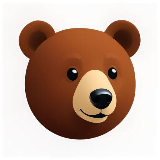 Realistic bear head avatar - icon | sticker