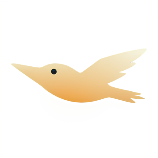 a cute flying bird, colorful, flat colors - icon | sticker