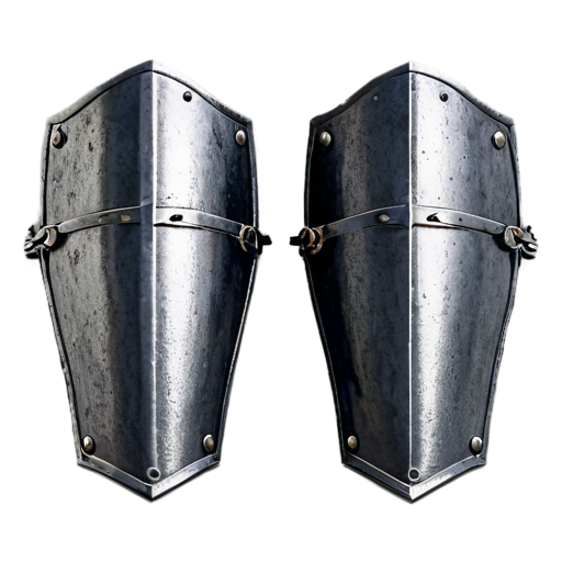 Simple poor medieval plate greaves - icon | sticker