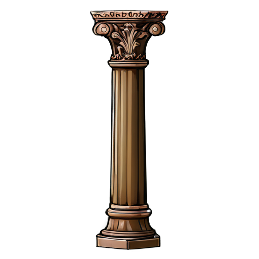 2d brown castle column icon - icon | sticker