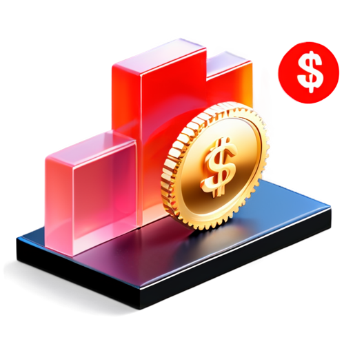 price chart representing the averaging strategy. money, gears, and stock market pulses. modern and professional design, - icon | sticker