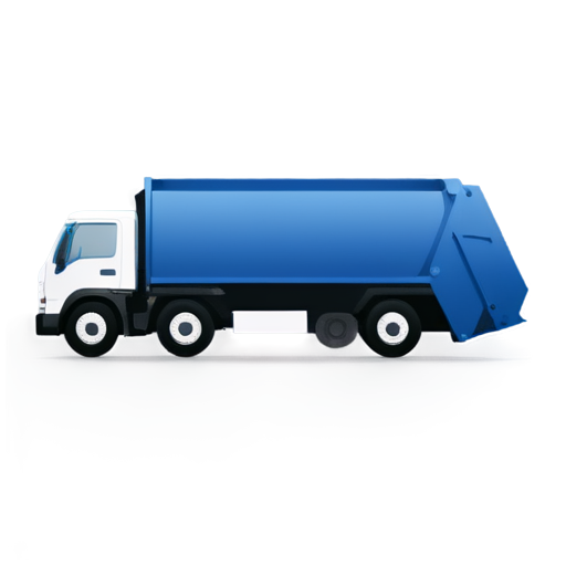 garbage truck color blue - icon | sticker