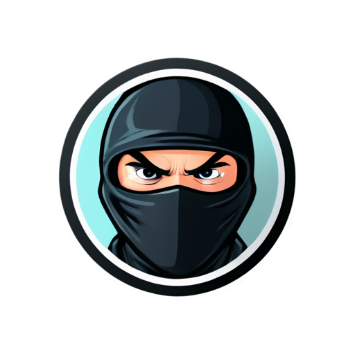 black, angry ninja logo, for a crypto token - icon | sticker