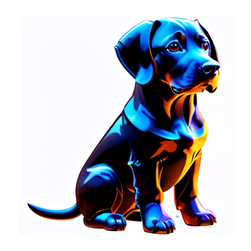 a beautiful dachshund and cane Corso flat style - icon | sticker