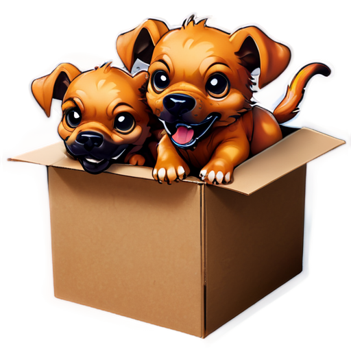 an evil three-headed Cerberus crawls out of the paper box - icon | sticker