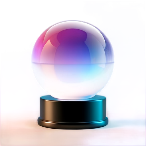 A simple, floating glass sphere without any base or stand, with a transparent, reflective surface. With Paris inside - icon | sticker