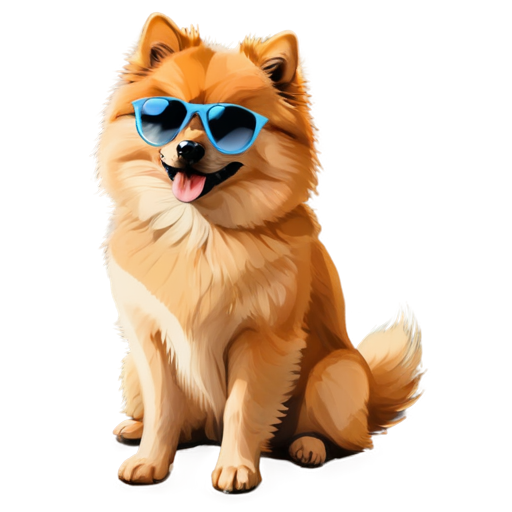 Sitting Spitz with sunglasses - icon | sticker