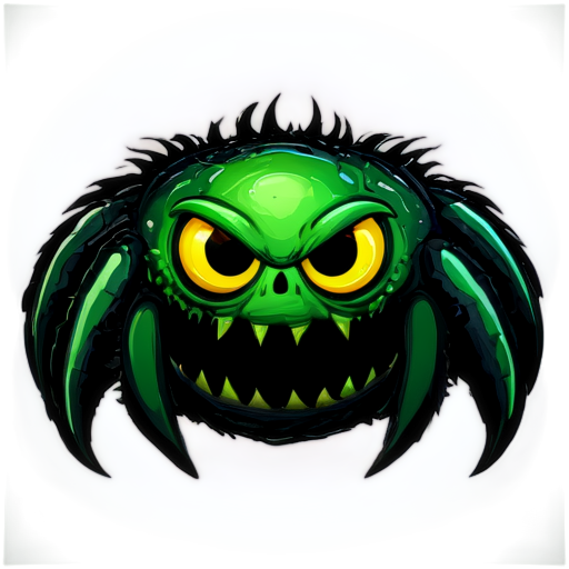 monster hive icon green and black colors scary style slime - icon | sticker