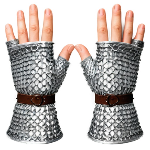 Simple poor medieval light chainmail gauntlets - icon | sticker