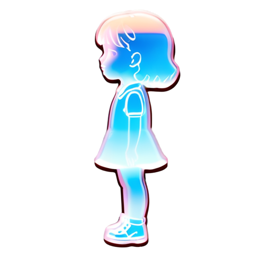 the silhouette of a girl with a flower in general outline sketched with a brush - icon | sticker