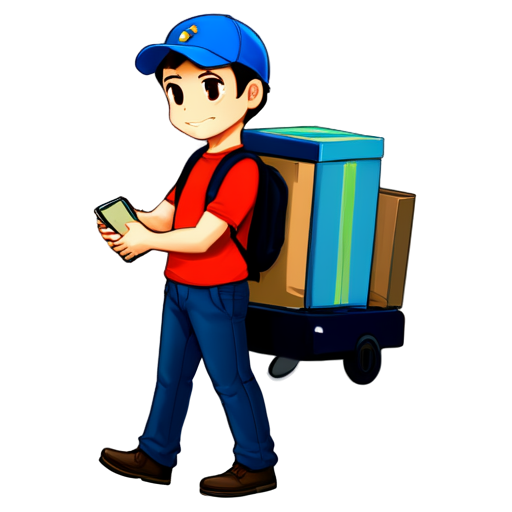 deliveryman small packages - icon | sticker