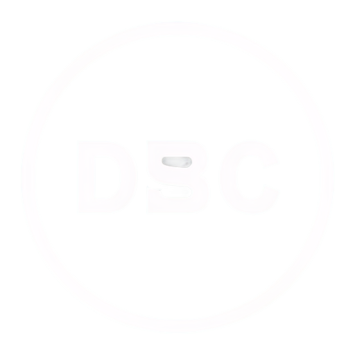 yellow bold letters "dc" with a grey border in white circle - icon | sticker