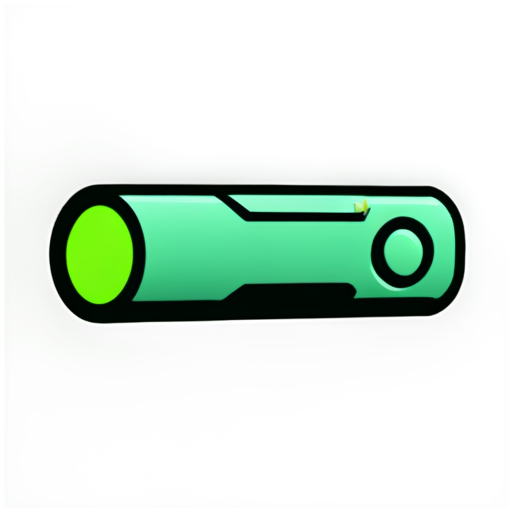 simple dark green cyberpunk neon themed flashlight icon - icon | sticker