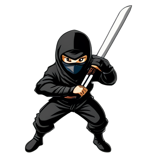 black, angry ninja logo, for a crypto token - icon | sticker