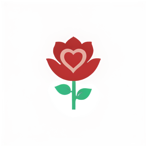 An Ai tool called Rosa - a dating coach based off a rose and heart and conversation - icon | sticker