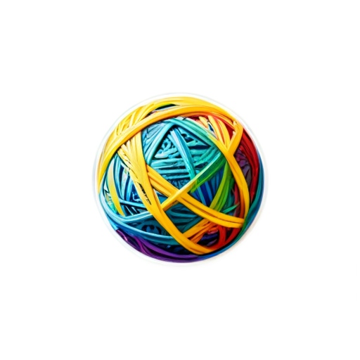 rainbow yarn ball with a white background - icon | sticker