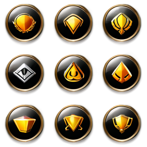 Create a set of icons for gaming community member profiles, showcasing bronze, silver, and gold levels. The icons should incorporate gaming-related elements, maintaining simplicity and clarity for small displays. Ensure the icons are visually appealing and easily distinguishable at a glance. - icon | sticker