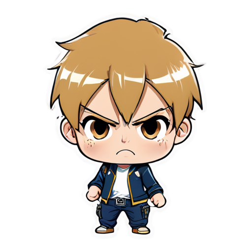 Angry anime chibi - icon | sticker