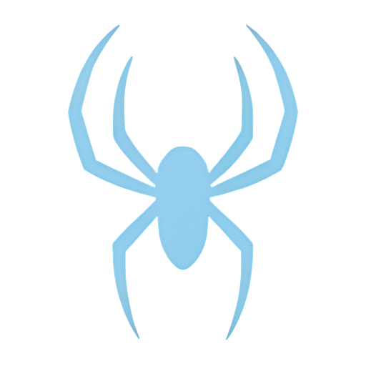 spider,white and blue,in the style of minimalistic,flat - icon | sticker