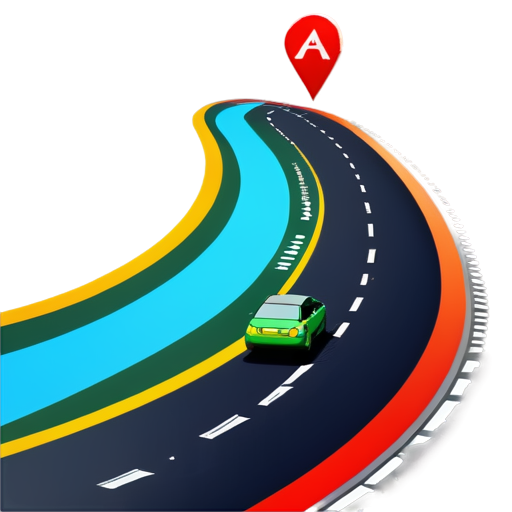 A digital car on the road symbolizes movement in the digital space. 2. The curved road shows the possibility of changing the route. 3. Markers on the road and arrows indicate flexibility and the ability to adjust the path. 4. The settings symbol (gear) at the top of the icon reflects the ability to customize ads. 5. The use of bright colors (blue, yellow, green, red) emphasizes the dynamism and variety of options in digital advertising. This icon visually conveys the idea of flexibility, adjustments and adjustments in real time, which corresponds to the key message of the text. - icon | sticker