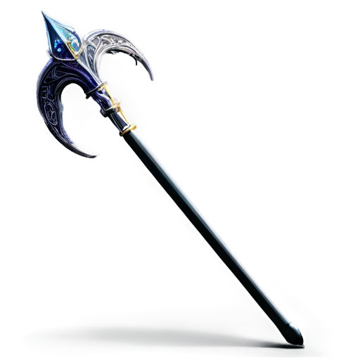 Dark wizard's magic staff. It is tilted 45 degrees - icon | sticker