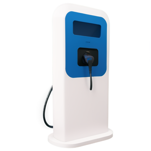 wallbox Charging station electro car, blue, white, symple - icon | sticker