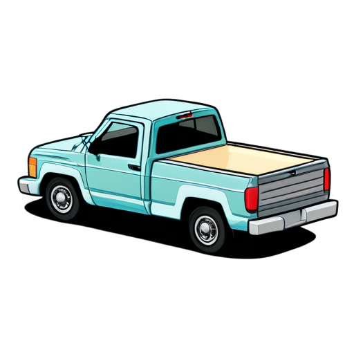 Top view of a truck as a flat design - icon | sticker