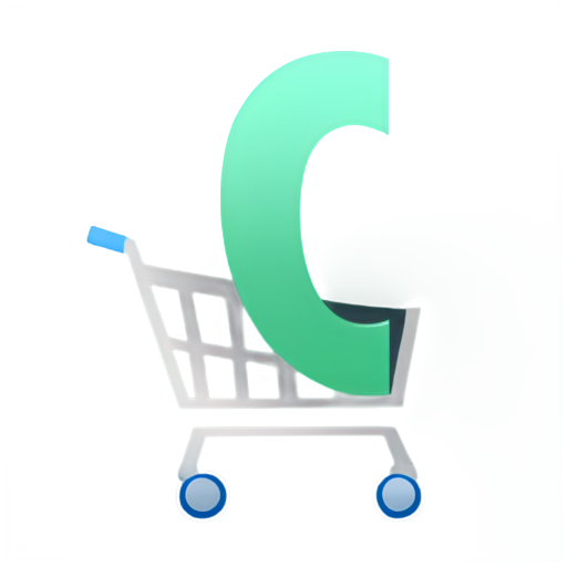 A dollar sign in shopping cart sympol for map in game (inside circular frame-shape) - icon | sticker