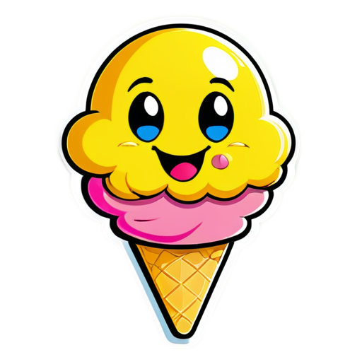 mascot with smiley face friendly Ice cream logo for streamer avatar - icon | sticker