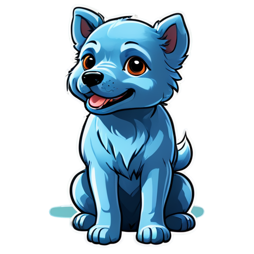 Blue dog - icon | sticker