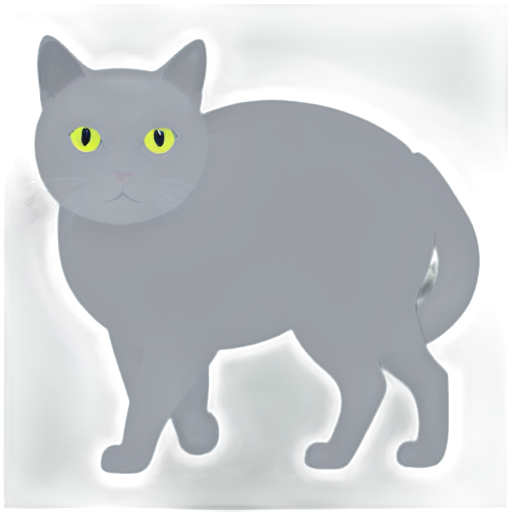 Chartreux cat is gaming with a big "LOL" , color black and white , Simple line style - icon | sticker