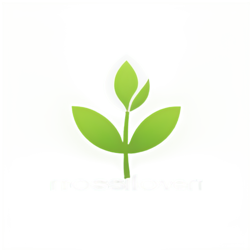 mossflower, simple background,white on green,logo design - icon | sticker