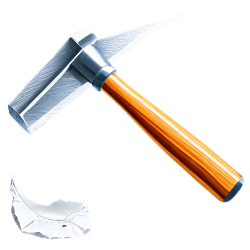 artistic art style hammer chisel cutting gem - icon | sticker