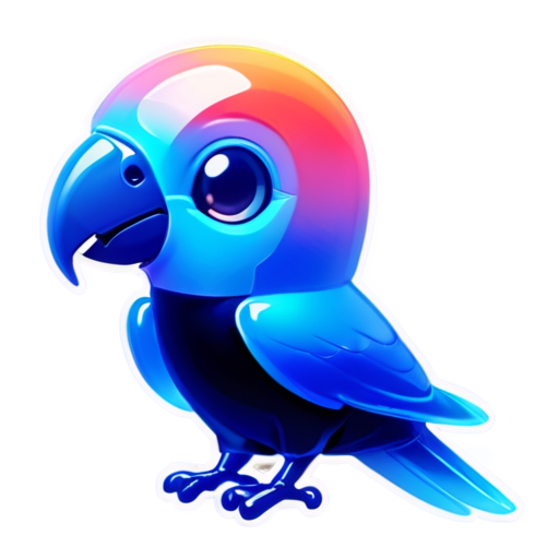 Parrot swimming style Cartoon cute - icon | sticker