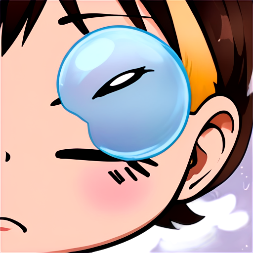 sleeping anime face that blows a bubble from its nose - icon | sticker