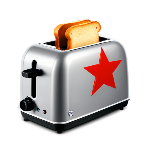 Toaster with red star - icon | sticker