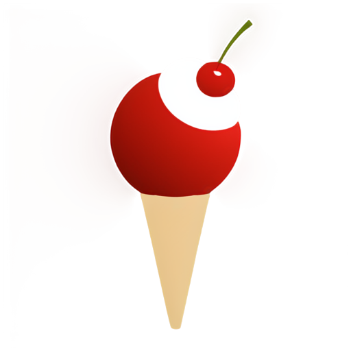 mascot Ice cream logo with cherry on top - icon | sticker