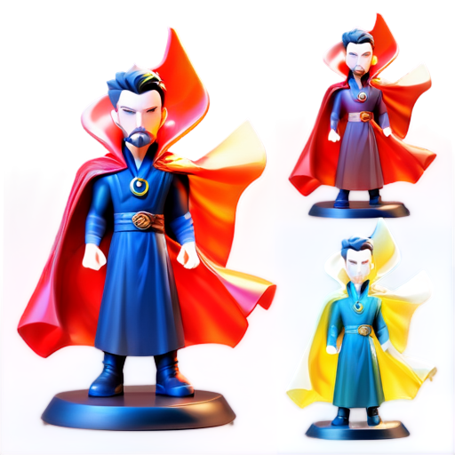 Epic full-body illustration of Doctor Strange, standing heroically, with a dynamic pose, in a dramatic sky background, detailed, cape flowing in the wind, powerful and inspiring, high-definition, realistic style. - icon | sticker