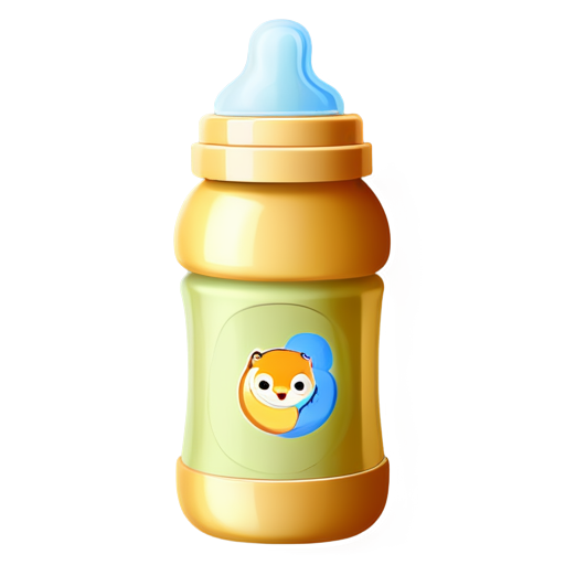 baby bottle in the same icon light beige no background - icon | sticker