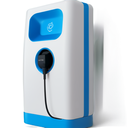 wallbox Charging station electro car, realistic, blue, white, symple - icon | sticker