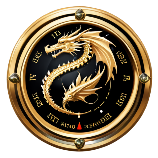 dragon compass icon pointing north - icon | sticker