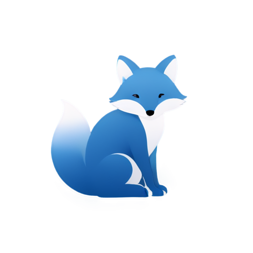 blue fox for logo rounded - icon | sticker