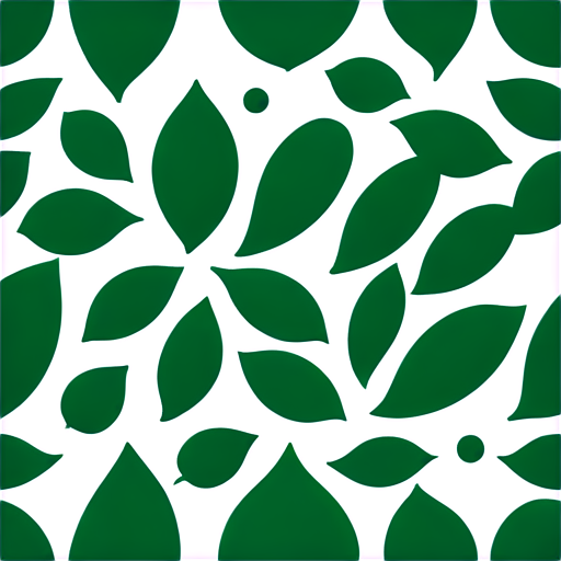 Pattern of green leaves, lines vector image a mood of ecology and naturalness - icon | sticker