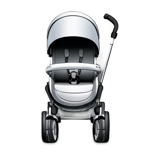 baby stroller icon grey no background no 3d - icon | sticker