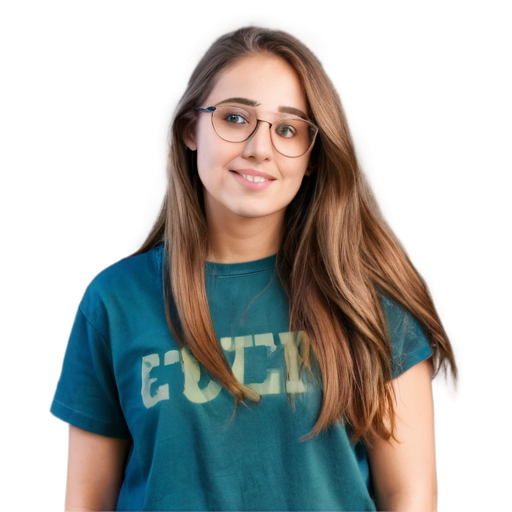 cute girl in glasses with long brown hair who likes to buy junk - icon | sticker